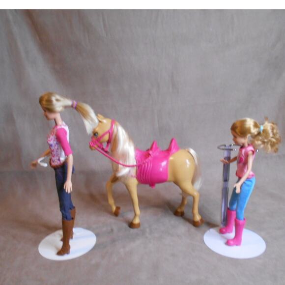 Barbie Pinktastic Sisters Riding Lessons Barbie, Stacie, & Tawny Horse Playset - Picture 3 of 9